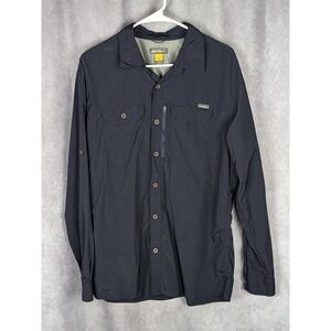 Eddie Bauer First Ascent Mens Large Blue Long Sleeve Hiking Button Down Shirt